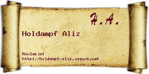 Holdampf Aliz névjegykártya